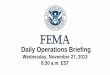 FEMA Operations Brief for Nov 27, 2013