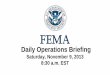 FEMA Daily Ops Briefing for Nov 9, 2013