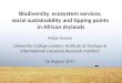 Biodiversity, ecosystem services, social sustainability and tipping points in African drylands