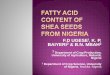 Fatty Acid Content of Shea Seeds from Nigeria