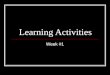 Learning Activities week #1