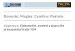 Docente: Magter. Carolina Viartola Asignatura: Elaboración, control y ejecución presupuestaria del TCM
