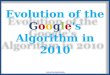 Evolution Of The Googles Algorithm In 2010