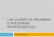 LAS CLASES DE PALABRAS (CATEGORÍAS MORFOLÓGICAS) MORFOLOGÍA