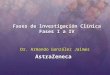 Fases de lnvestigación Clínica Fases I a IV Dr. Armando González Jaimes AstraZeneca AstraZeneca