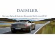 Daimler AG „German, Swiss & Austrian Corporate Conference 2012“