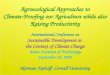 0952 Agroecological Approaches to Climate-Proofing our Agriculture while also Raising Productivity