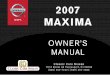 2007 MAXIMA OWNER'S MANUAL