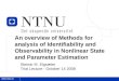 2008 "An overview of Methods for analysis of Identifiability and Observability in Nonlinear State and Parameter Estimation"Trial lecture, pHd-defence Steinar M. Elgsæter