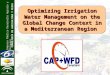 Optimizing Irrigation Water Management on the Global Change Context in a Mediterranean Region