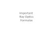 Ray Optics Formulaes