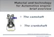 Engine materials for camshaft and crankshaft
