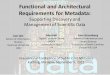 Functional and Architectural Requirements for Metadata: Supporting Discovery and Management of Scientific Data
