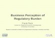Business Perception of Regulatory Burden - Frank Peck, CRED