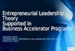 Entrepreneurial leadership thoery supported in business accelerator programs