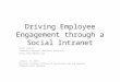 Driving Employee Engagement Through A Social Intranet - Federal Communicators Network - January 16, 2014