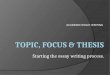 Topic, focus and thesis