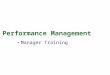 Performance management manager training