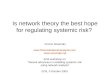 Is network theory the best hope for regulating systemic risk?
