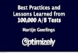Webshop Wednesday #11: Best Practices and Lessons Learned from 100,000 A/B Tests, Martijn Geerlings/Optimizely