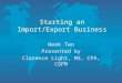 Class 2 for starting an import export business