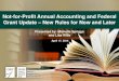 Webinar Slides: Not-for-Profit Annual Accounting and Federal Grant Update