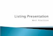Listing presentation – an important marketing tool