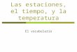 Las estaciones, el tiempo, y la temperatura El vocabulario
