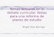 Temas actuales en el debate curricular. Notas para una reforma de planes de estudio Ángel Díaz Barriga