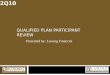 QUALIFIED PLAN PARTICIPANT REVIEW 2Q10 Presented by: Lawing Financial