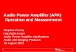 Audio Power Amplifier (APA) Operation and Measurement Stephen Crump  Audio Power Amplifier Applications Audio and Imaging Products 18