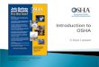 Introduction to OSHA 2-hour Lesson Directorate of Training and Education OSHA Training Institute