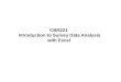 CBR221 Introduction to Survey Data Analysis with Excel