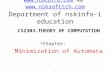 Www.nskinfo.com &&  Department of nskinfo-i education CS2303-THEORY OF COMPUTATION Chapter: Minimization