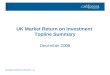 Strategic Marketing & Research, Inc. UK Market Return on Investment Topline Summary December 2008