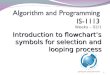 Weeks – 02/ 1 Introduction to flowcharts symbols for selection and looping process