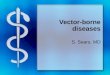 Vector-borne diseases S. Sears, MD. Lyme disease Multisystem inflammatory disease Causes by spirochetes –Borrelia burgdorferi Spread by Ixodes ticks –I