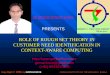 ROLE OF ROUGH SET THEORY IN CUSTOMER NEED IDENTIFICATION IN CONTEXT-AWARE COMPUTING IN ASSOCIATION WITH  gorvachove@gmail.com