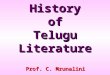 History of Telugu Literature Prof. C. Mrunalini. Andhra Pradesh Map