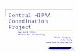 Central HIPAA Coordination Project New York State Office for Technology Cindy Beighey John Cody Anne Marie Rainville