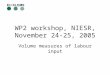 WP2 workshop, NIESR, November 24-25, 2005 Volume measures of labour input