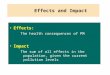 Effects and Impact Effects: The health consequences of PM Impact The sum of all effects in the population, given the current pollution levels Cambridge1.ppt