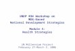 UNDP RBA Workshop on MDG-Based National Development Strategies Module 4: Health Strategies UN Millennium Project February 27-March 3, 2006