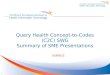 Query Health Concept-to-Codes (C2C) SWG Summary of SME Presentations 3/19/2012 1