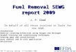 EU-PWI TF meeting, Warsaw, 4-6 November 2009 Fuel Removal SEWG report 2009 J. P. Coad On behalf of all those involved in Tasks for the SEWG Introduction