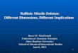 Ballistic Missile Defense: Different Dimensions, Different Implications Ballistic Missile Defense: Different Dimensions, Different Implications Bruce W