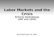World Bank April 29, 2009 Labor Markets and the Crisis Antonio Spilimbergo (IMF and CEPR)