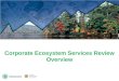 Corporate Ecosystem Services Review Overview. The benefits society and business obtain from ecosystems The goods and services of nature Ecosystem services