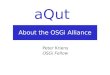 aQute About the OSGi Alliance Peter Kriens OSGi Fellow