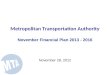 Metropolitan Transportation Authority November Financial Plan 2013 - 2016 November 28, 2012